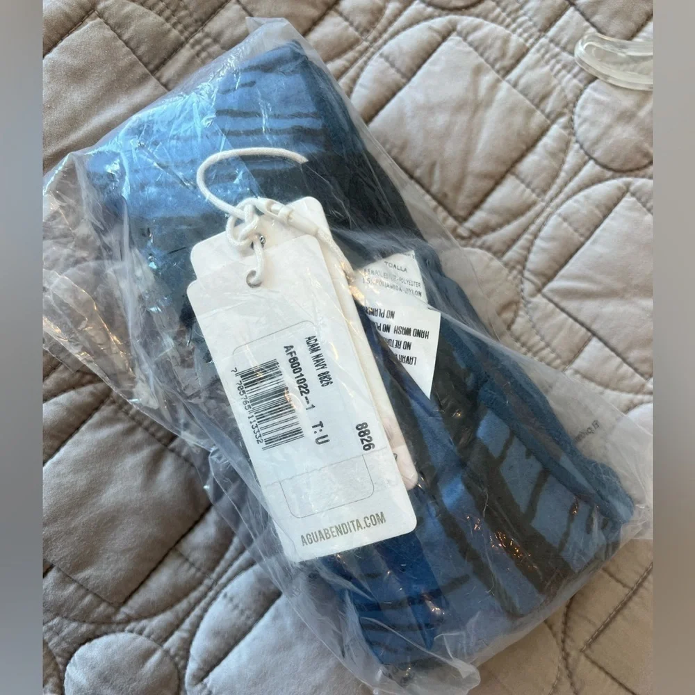 Agua Bendita Blue Botanical Towel